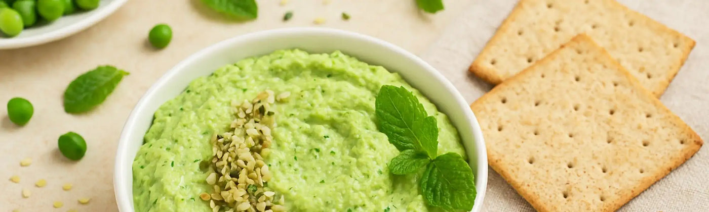 crema piselli ricotta menta semi canapa Amoseeds specialisti superalimenti Bio 