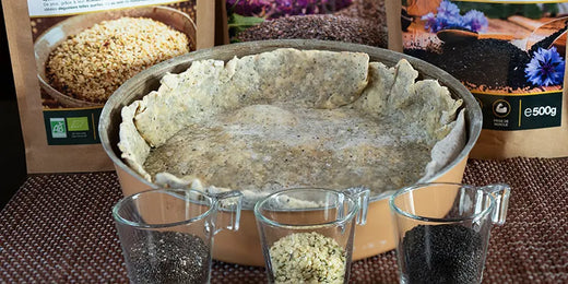 ricetta pasta frolla salata leggera senza burro arricchita semi Amoseeds specialista in super alimenti Bio