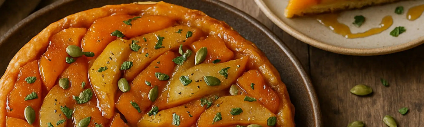 tarte tatin zucca pere cannella miele Amoseeds sepcialisti superalimenti Bio