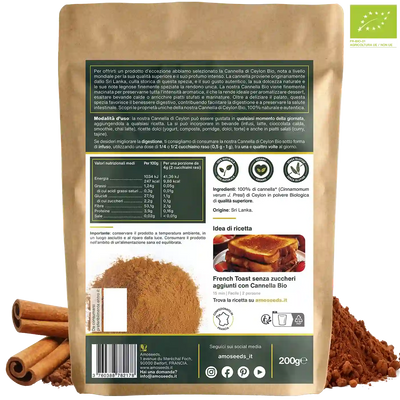 Cannella di Ceylon in polvere Bio - amoseeds specialisti dei superalimenti bio