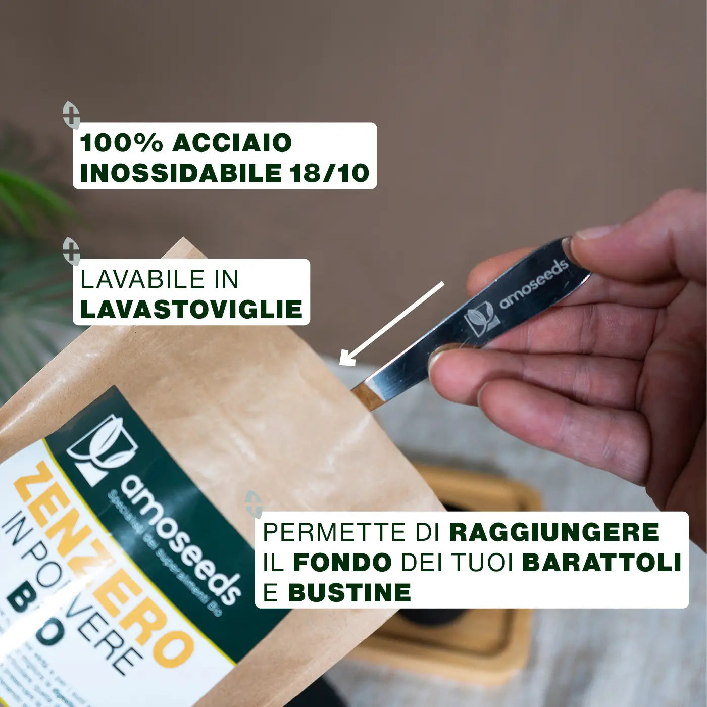 Cucchiaio dosatore 1g | Manico 25 cm