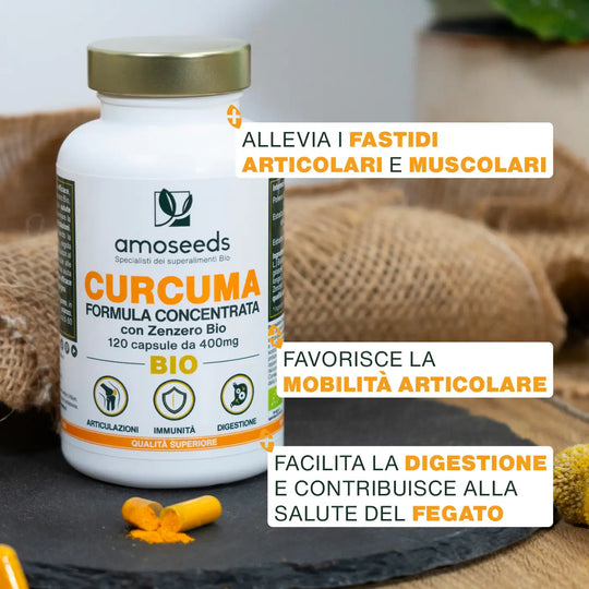 Curcuma Bio Con Piperina E Zenzero, 365 Curcuma Capsule - Foto 2