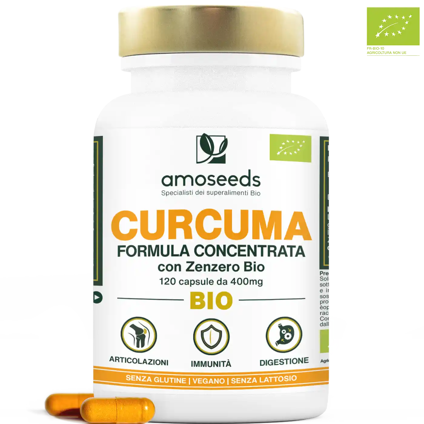 Curcuma Zenzero capsule Bio amoseeds specialisti dei superalimenti bio