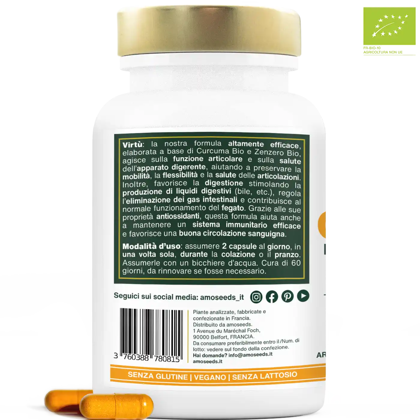 Curcuma Zenzero capsule Bio amoseeds specialisti dei superalimenti bio