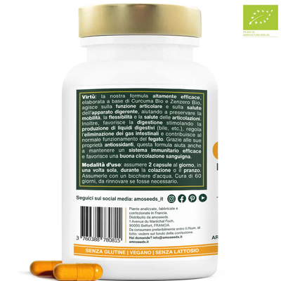 Curcuma Zenzero capsule Bio amoseeds specialisti dei superalimenti bio