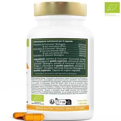 Curcuma Zenzero capsule Bio amoseeds specialisti dei superalimenti bio