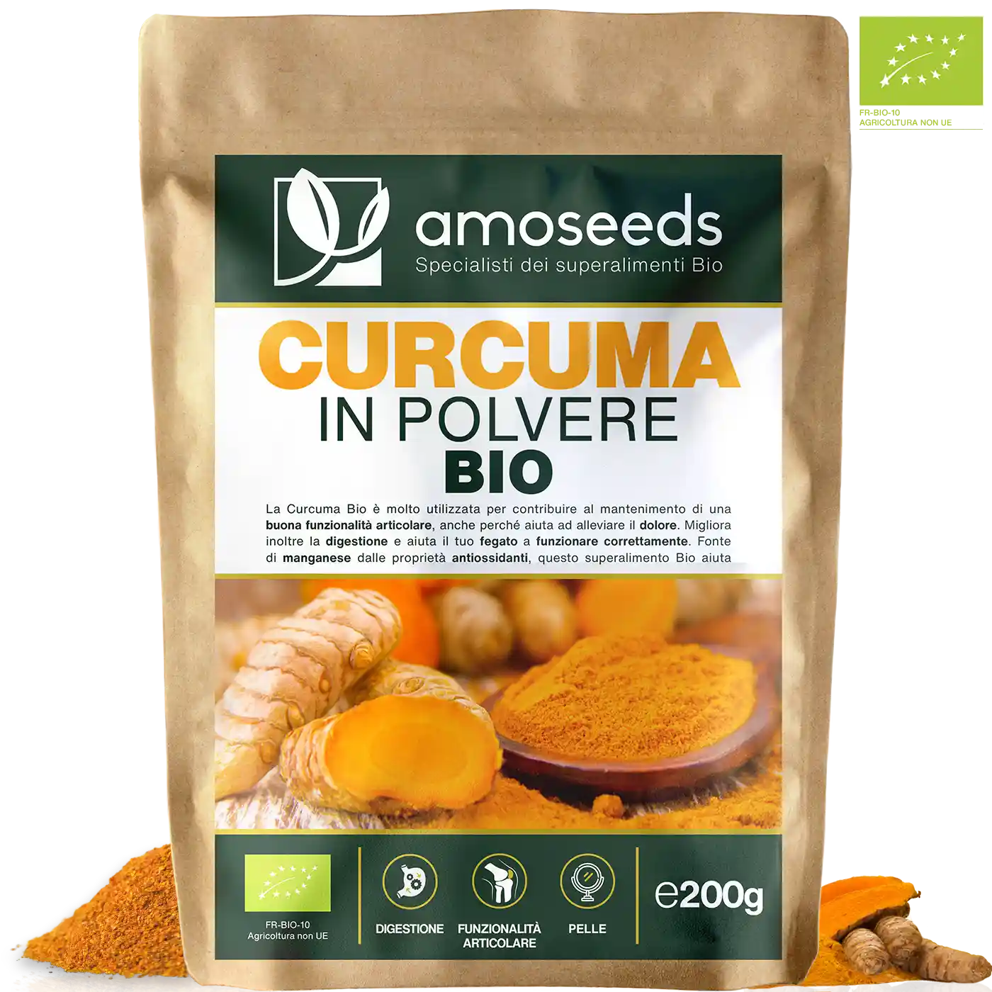 Curcuma polvere Bio amoseeds specialisti dei superalimenti bio