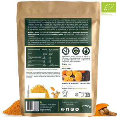 Curcuma polvere Bio amoseeds specialisti dei superalimenti bio