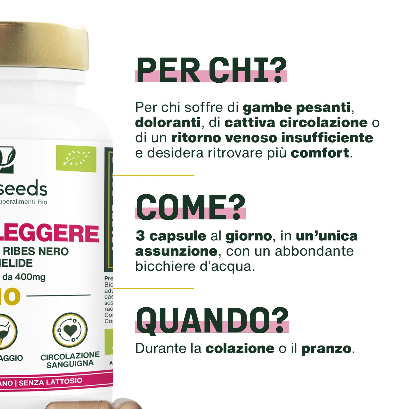 Uso Gambe Leggere Bio - capsule - amoseeds specialisti dei superalimenti bio
