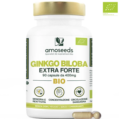 Ginkgo biloba bio capsule amoseeds specialisti dei superalimenti bio