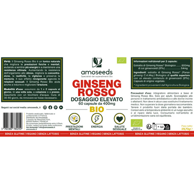 Ginseng Rosso Bio - amoseeds specialisti superalimenti bio