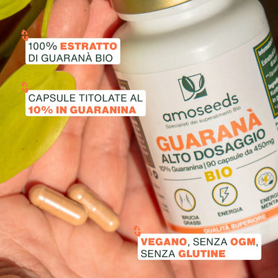 Qualita  Guarana Bio - capsule - amoseeds specialisti dei superalimenti bio