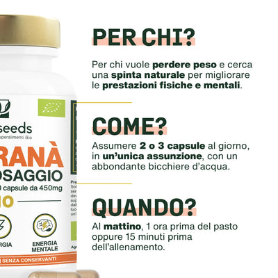 Uso  Guarana Bio - capsule - amoseeds specialisti dei superalimenti bio
