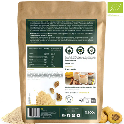 Maca Gialla Bio, amoseeds specialisti superalimenti bio