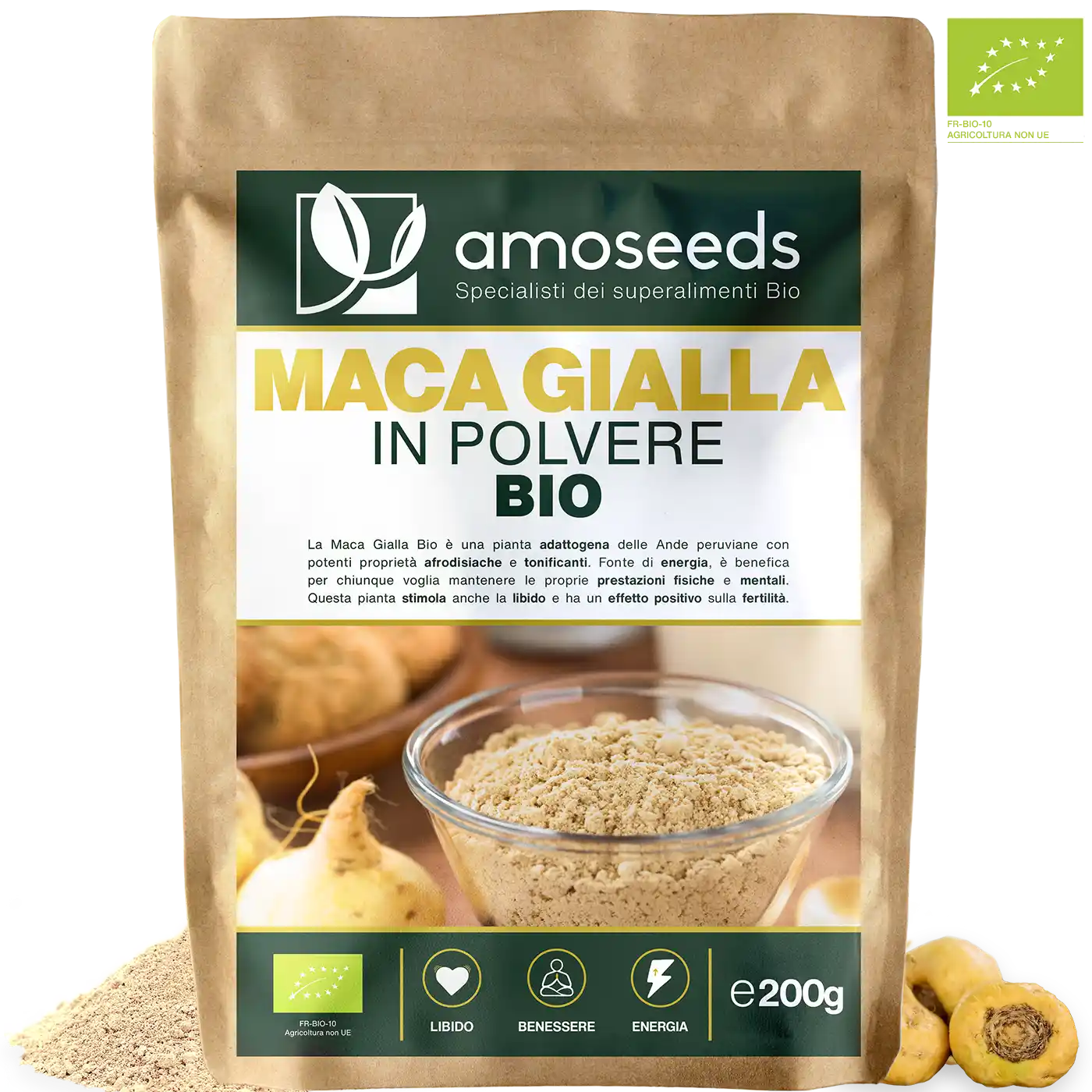 Maca Gialla Bio, amoseeds specialisti superalimenti bio