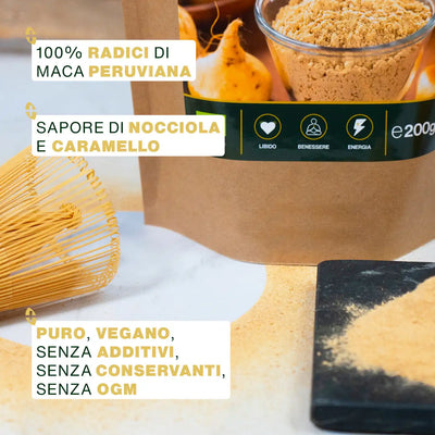 Qualita Maca Gialla in Polvere Bio - amoseeds specialisti dei superalimenti bio
