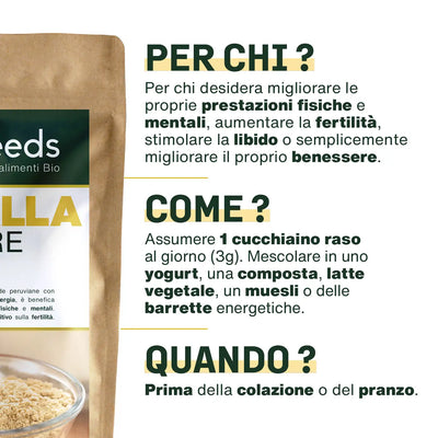 Uso Maca Gialla in Polvere Bio - amoseeds specialisti dei superalimenti bio