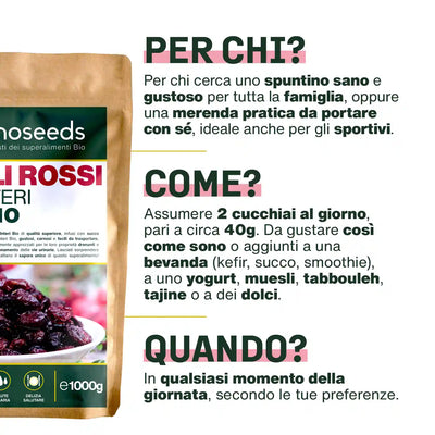 Uso Mirtilli Rossi Bio - amoseeds specialisti superalimenti bio