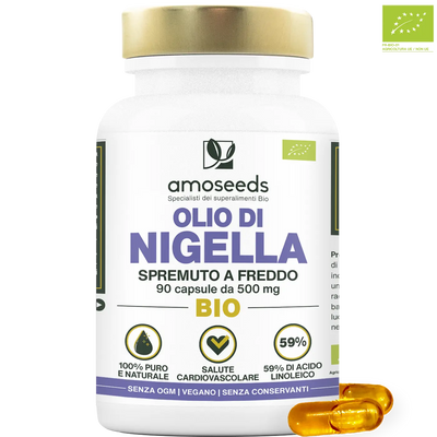 Olio di Nigella Bio - amoseeds specialisti dei superalimenti bio