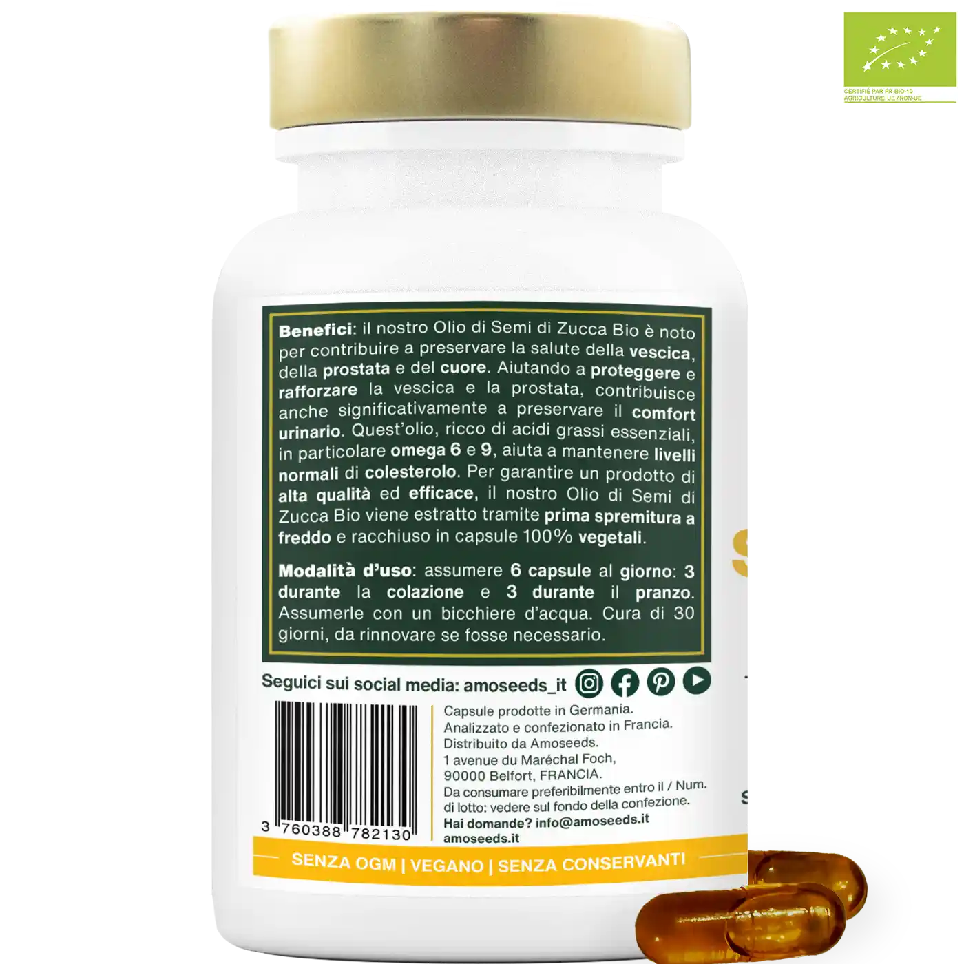 Olio di Semi di Zucca Bio - amoseeds specialisti dei superalimenti bio