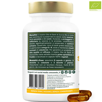 Olio di Semi di Zucca Bio - amoseeds specialisti dei superalimenti bio
