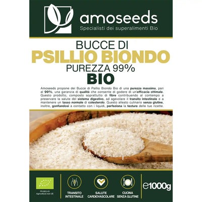 Psillio biondo bio, amoseeds specialisti superalimenti bio,