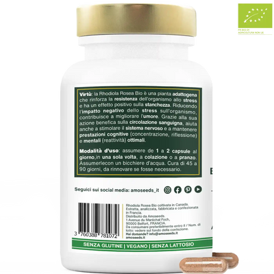 Rhodiola Rosea Bio, Estratto Concentrato | 90 capsule