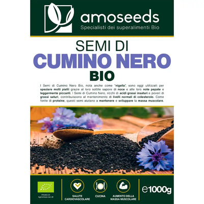 Semi Cumino Nero Bio amoseeds specialisti dei superalimenti Bio,