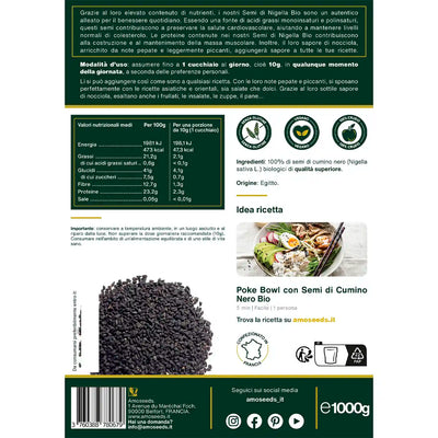 Semi Cumino Nero Bio amoseeds specialisti dei superalimenti Bio,