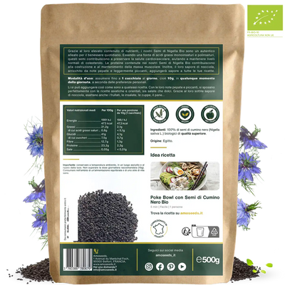Semi Cumino Nero Bio amoseeds specialisti dei superalimenti Bio