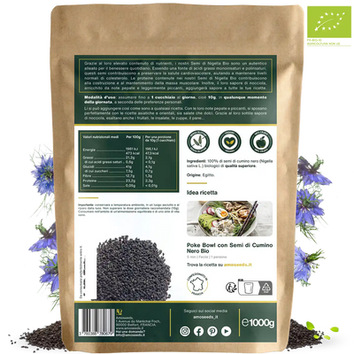 Semi Cumino Nero Bio amoseeds specialisti dei superalimenti Bio,