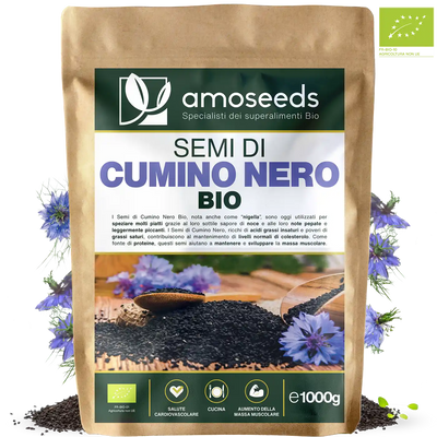 Semi Cumino Nero Bio amoseeds specialisti dei superalimenti Bio,