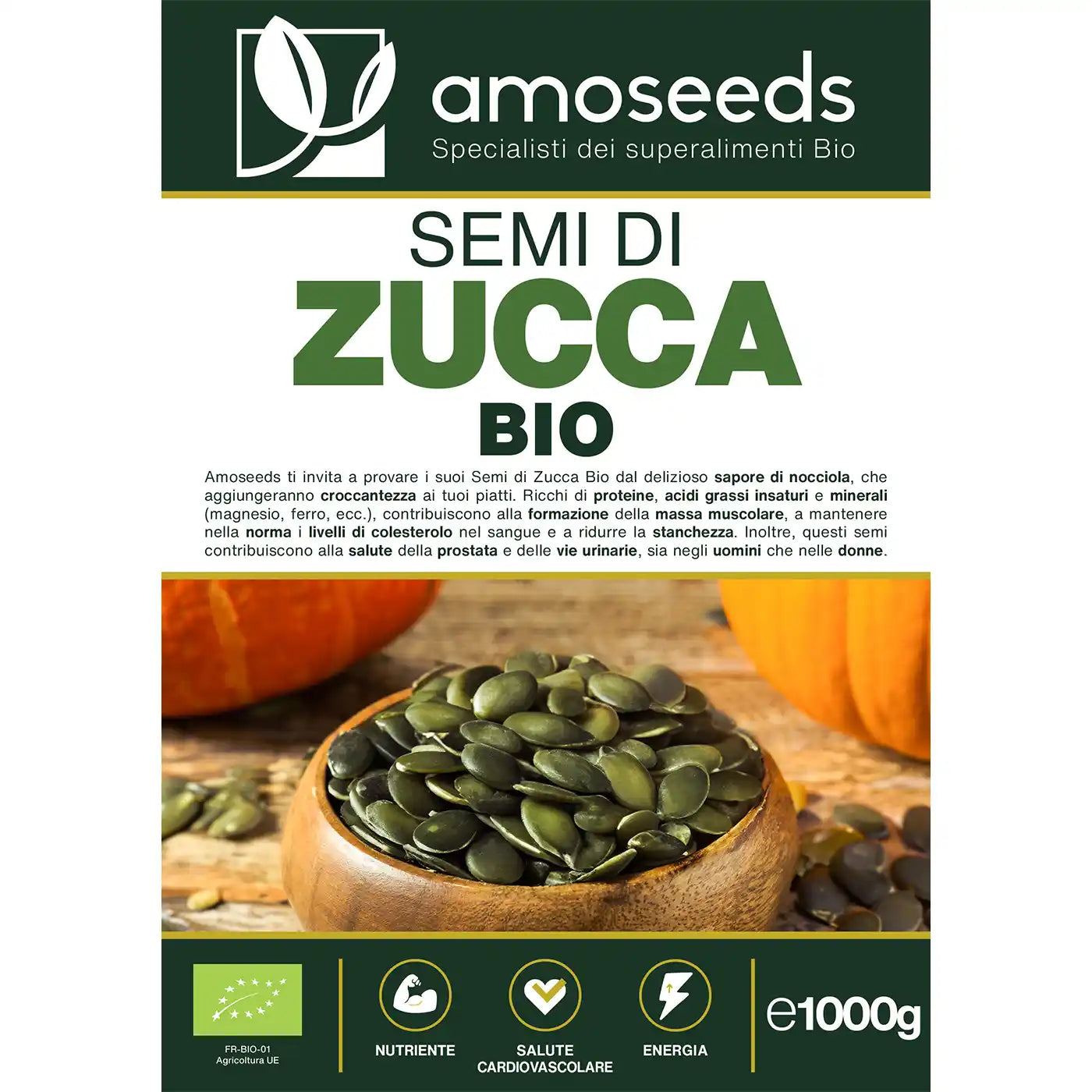 Semi Zucca Bio amoseeds specialisti dei superalimenti bio