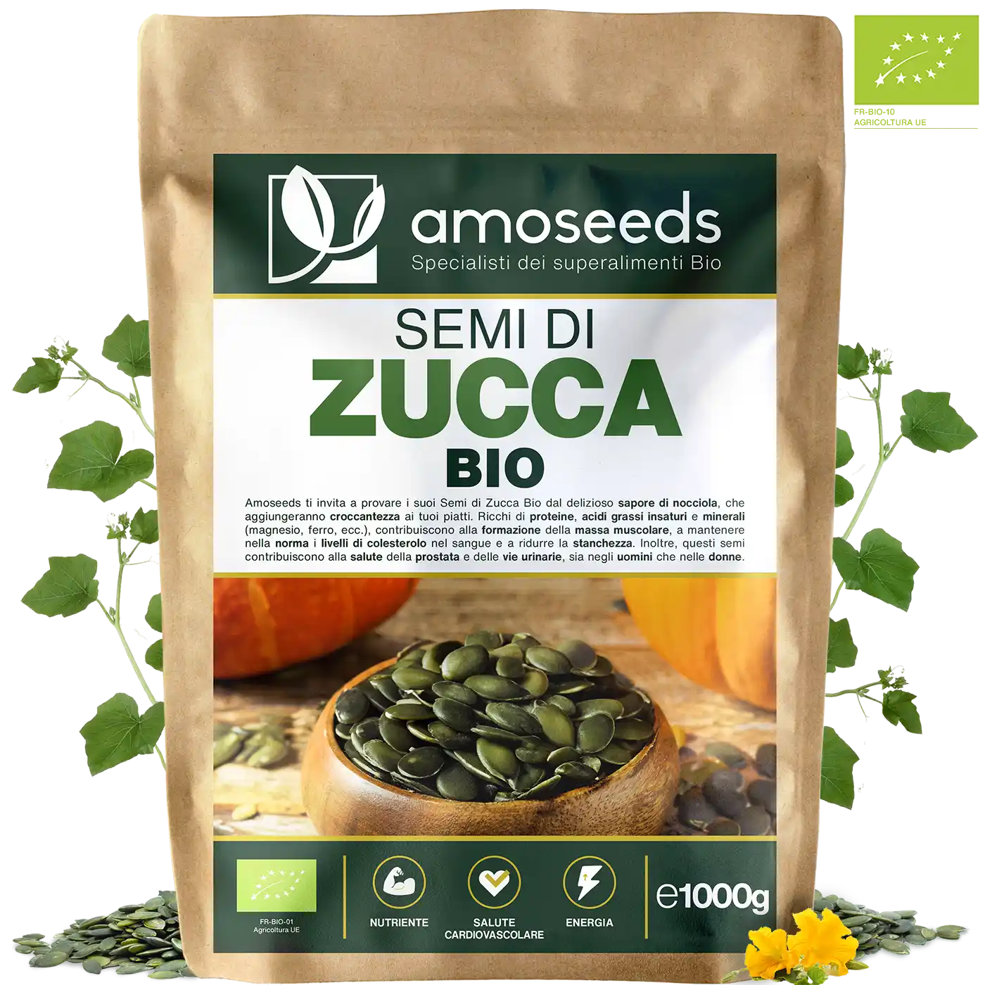 Semi Zucca Bio amoseeds specialisti dei superalimenti bio