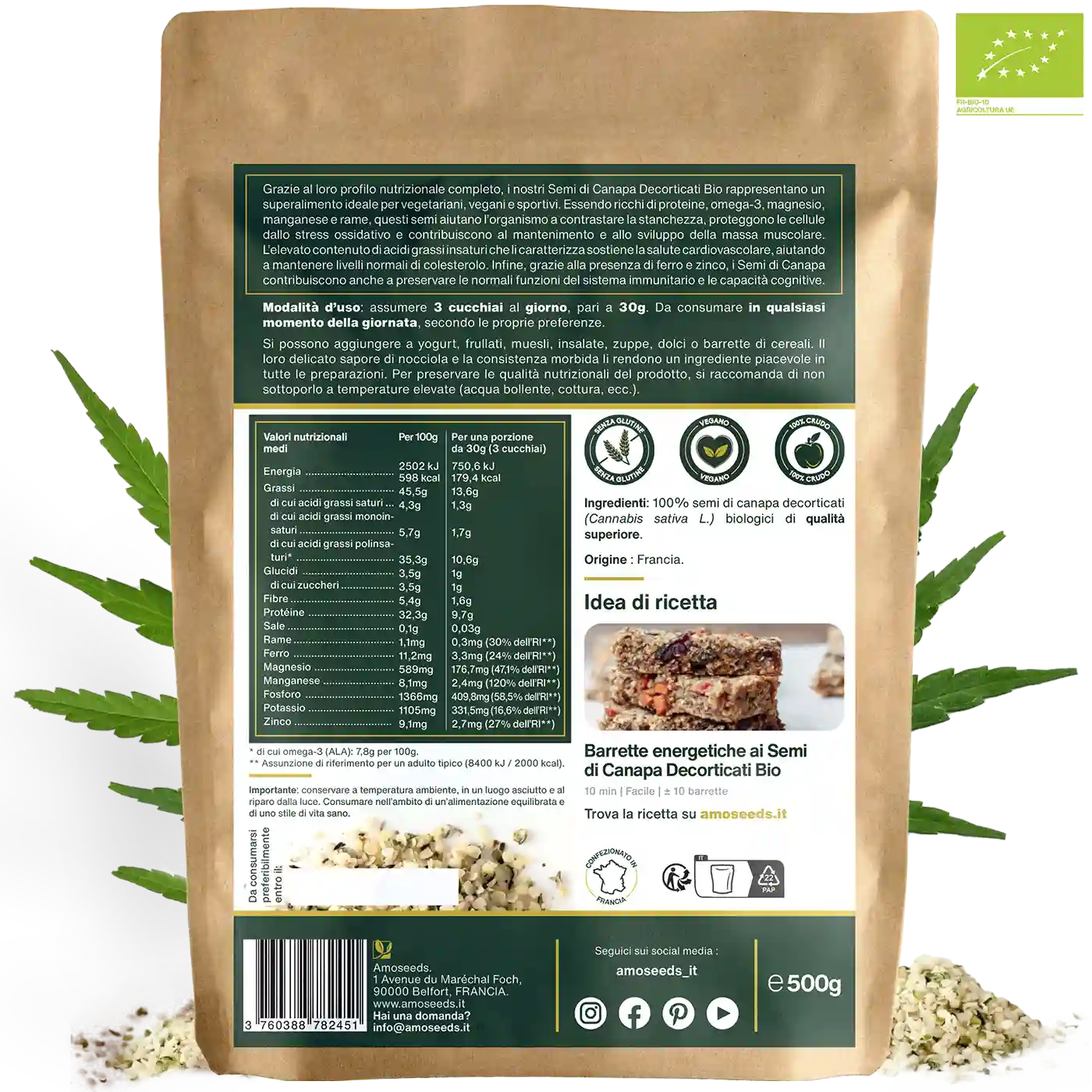 Semi di Canapa Bio - amoseeds specialisti superalimenti bio,