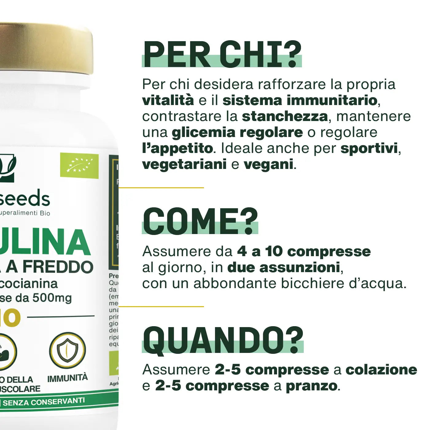 Uso Spirulina Bio - amoseeds specialisti dei superalimenti bio