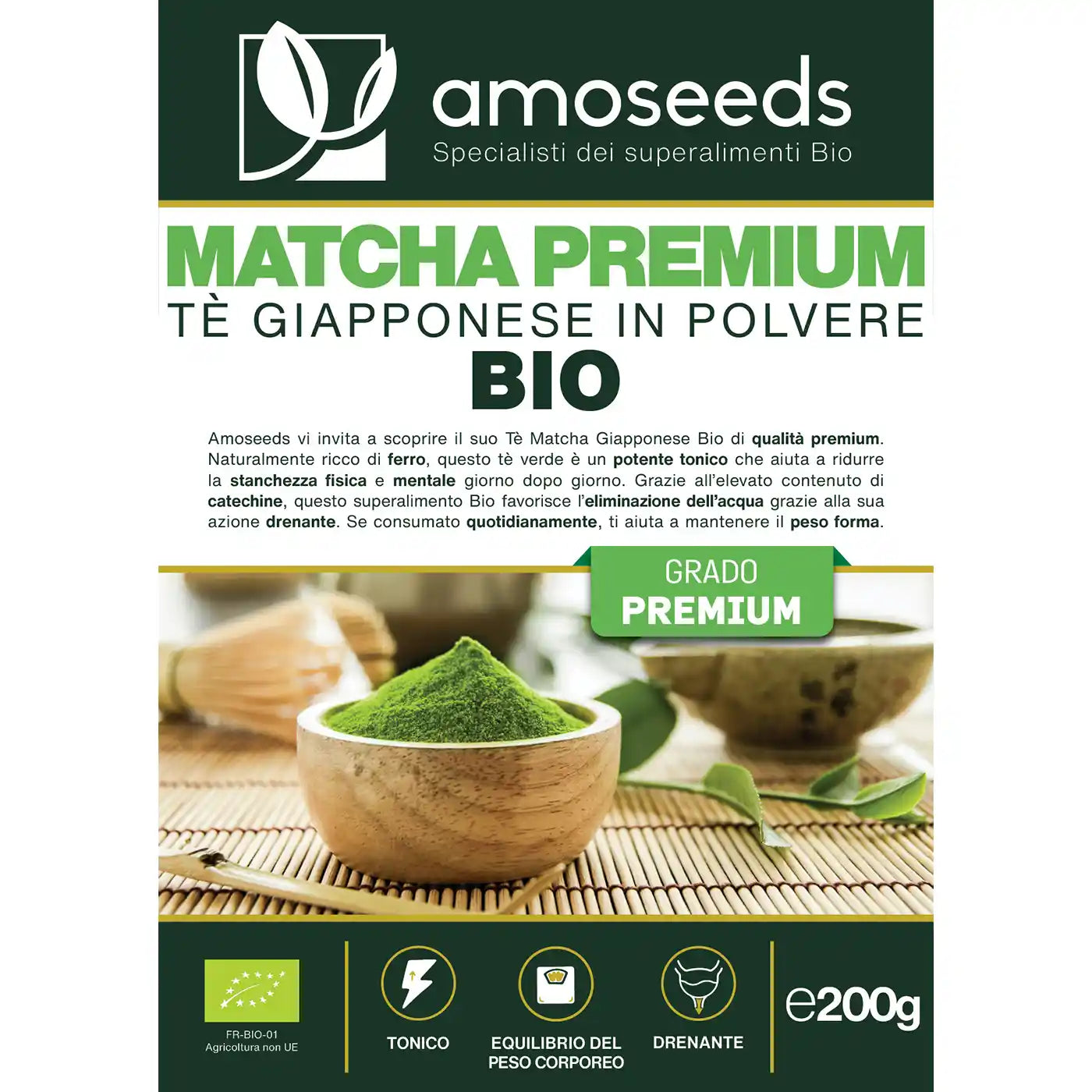 Te Matcha Bio amoseeds specialisti dei superalimenti bio