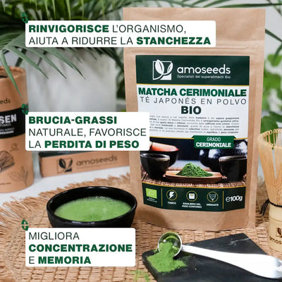 Virtu Tè Matcha Cerimoniale Bio - amoseeds specialisti dei superalimenti bio