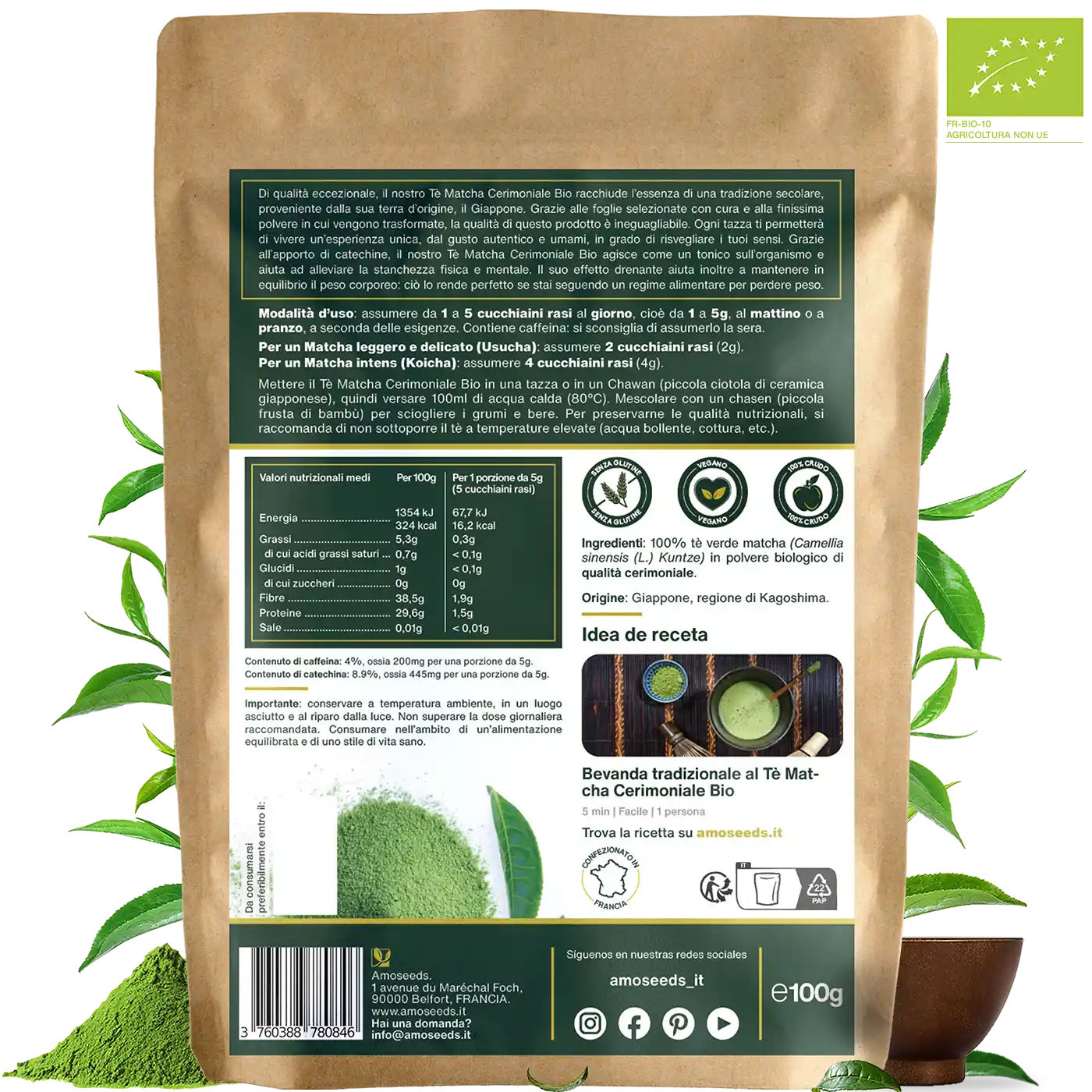 Te Matcha Cerimoniale Bio amoseeds specialisti superalimenti bio