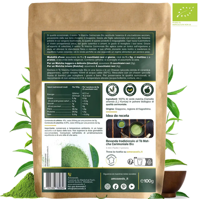 Te Matcha Cerimoniale Bio amoseeds specialisti superalimenti bio