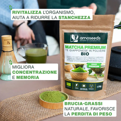 Virtu Tè Matcha Premium Bio - amoseeds specialisti dei superalimenti bio